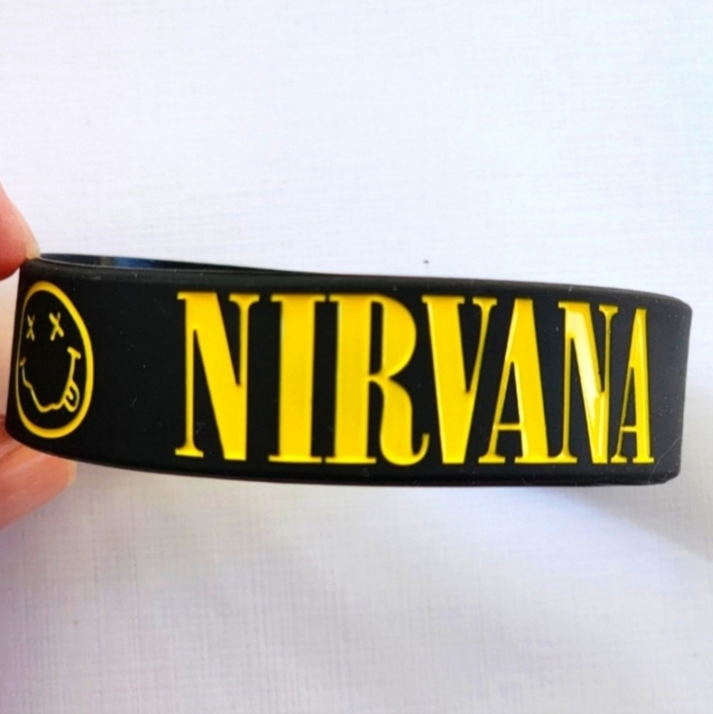 Nirvana (Rubber Bracelet Wristband) rock band logo NEW Kurt Cobain grunge music